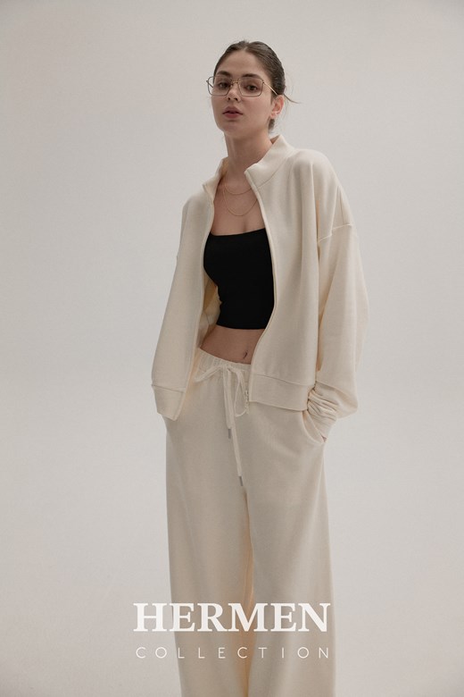 極簡空氣 Unisex 日常套裝- 雙向拉鍊外套