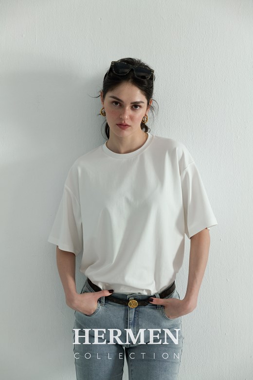 萊賽爾棉質混紡｜Daily 寬版柔感短袖上衣