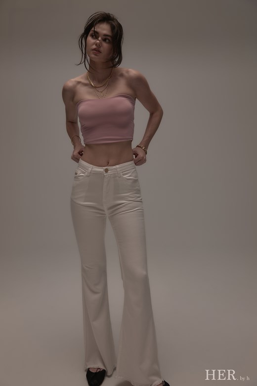 夏季柔霧雲感桃心領Bra Top