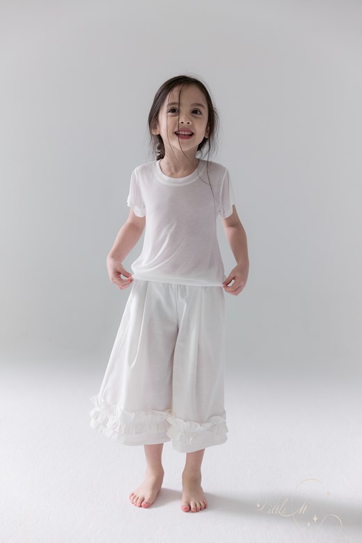 Little Ruffled Linen Trousers