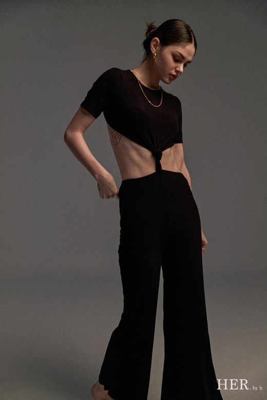 Open Back Sand Jumpsuit