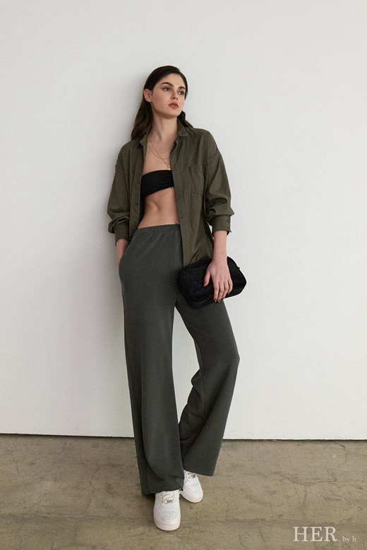 雲朵人造絲｜男女寬版闊腿長褲