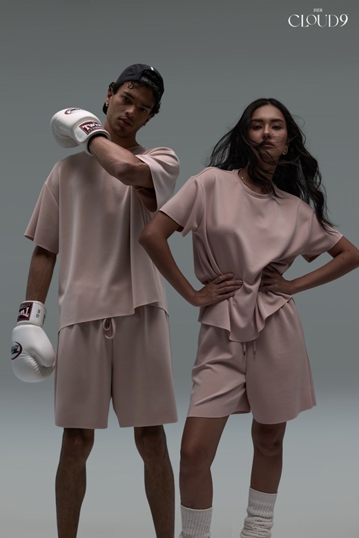 雲朵 UNISEX 寬版落肩短袖