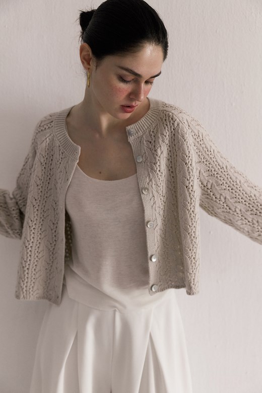 春杏雕紋｜針織開襟衫