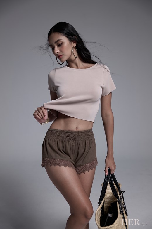 Floral Lace-Trim Shorts