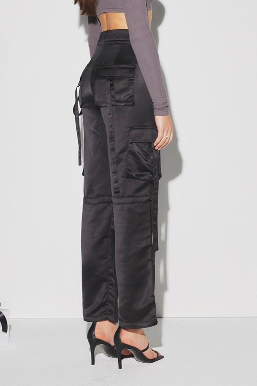 Noura Satin Cargo Pants