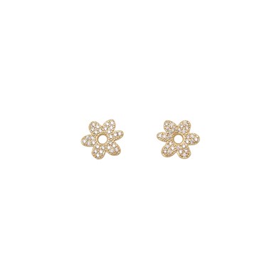 flower rhinestones earrings