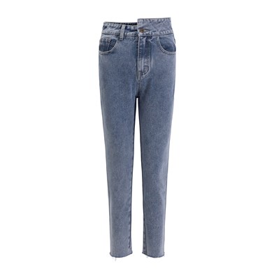 Crossover waistband jeans