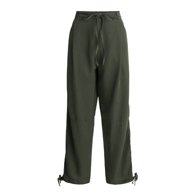 drape pleated pants with strap
