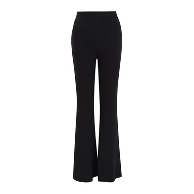 mixed yarn ribbed knitted trousers