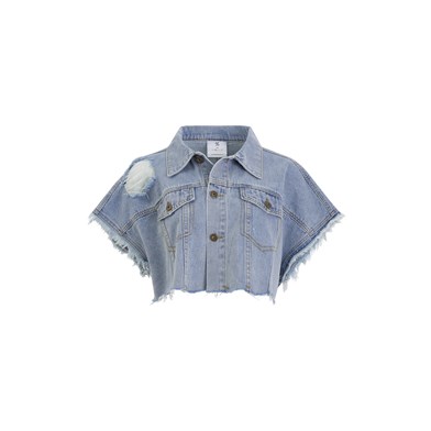 shredded slouch denim jacket