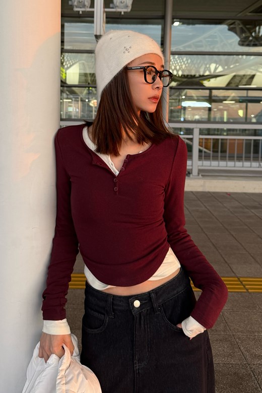 幕斯羊毛排扣上衣