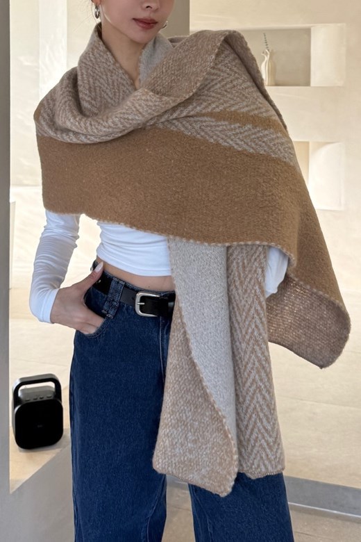 11 Herringbone Grace 柔霧人字紋圍巾