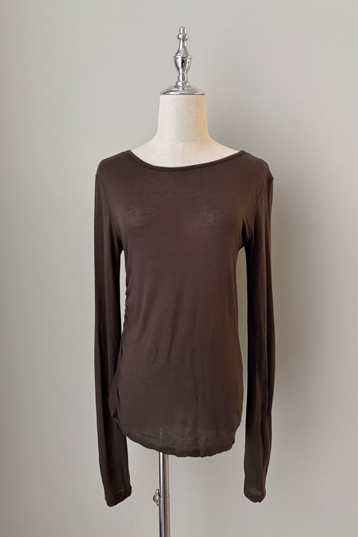 14天絲羊毛側抓皺打底衣