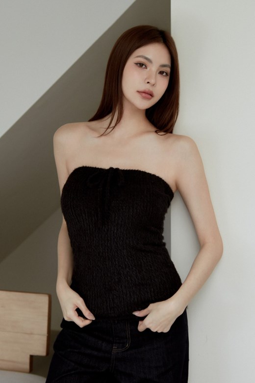 微透肌綁帶平口上衣