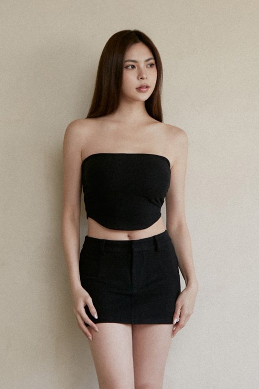 磨毛蓄熱鉤釦短裙