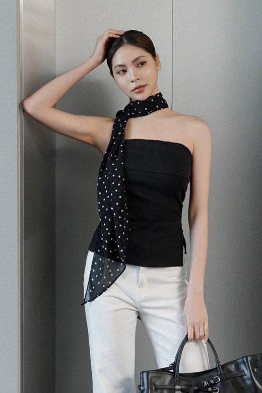 質感麻料側開衩平口上衣