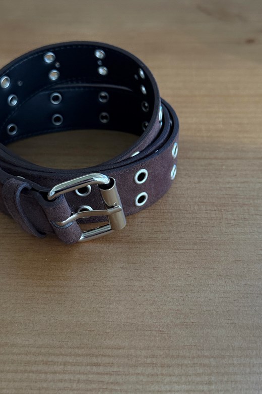 雙排孔造型粗皮帶