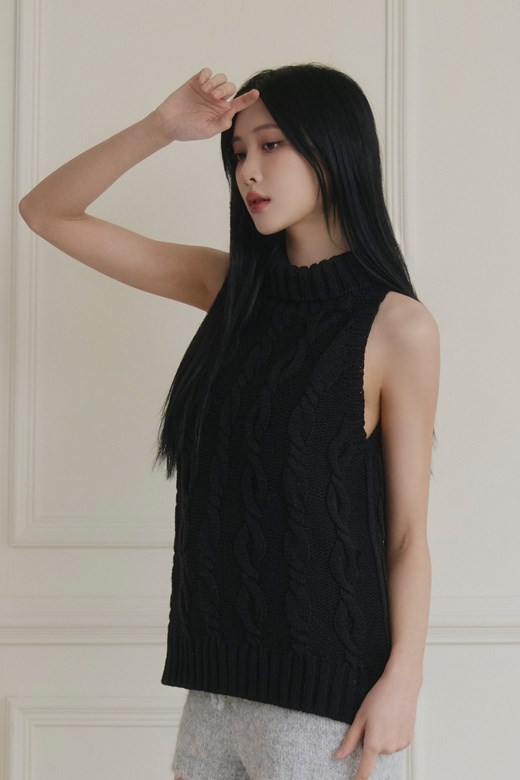 冬日溫暖麻花針織背心