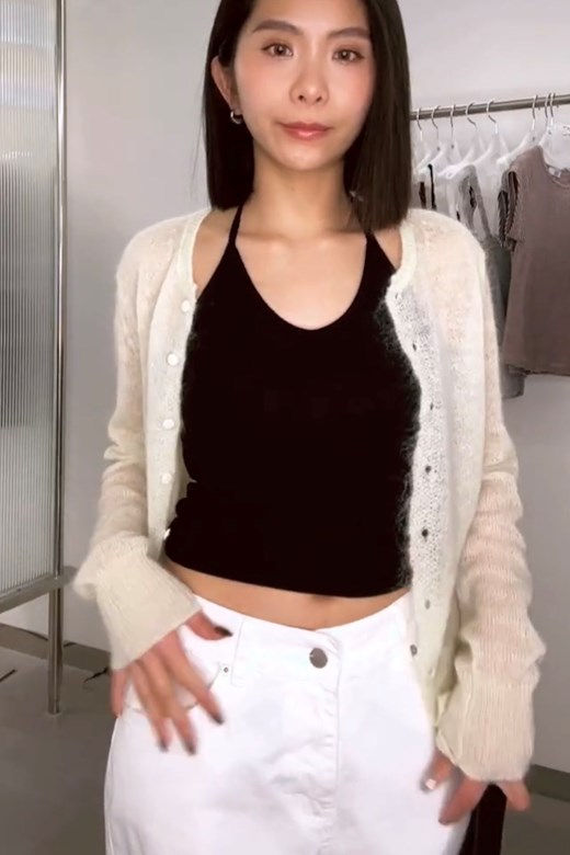 馬海毛溫柔歐膩釦子罩衫