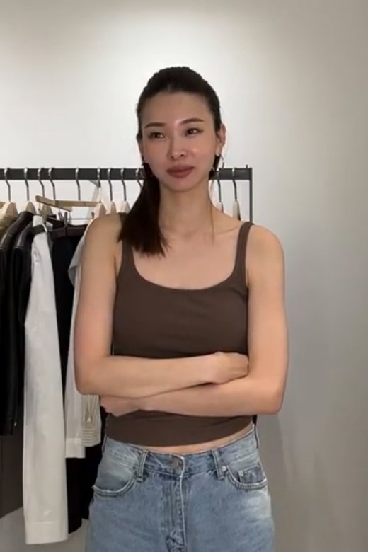 可可夾心方圓領背心BRA TOP