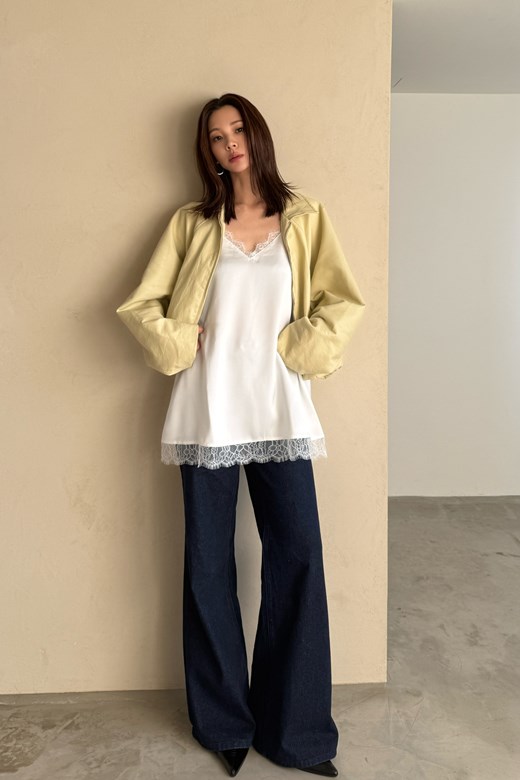 挺版高腰牛仔長褲