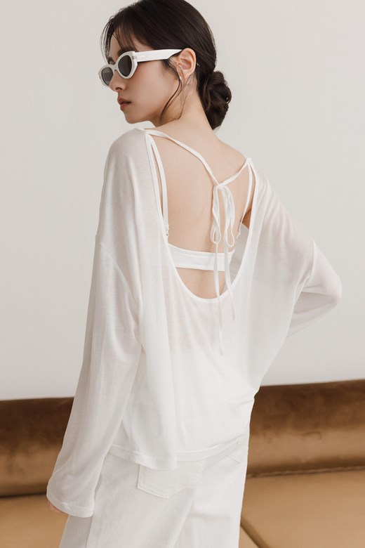 寬鬆後綁帶面膜長tee
