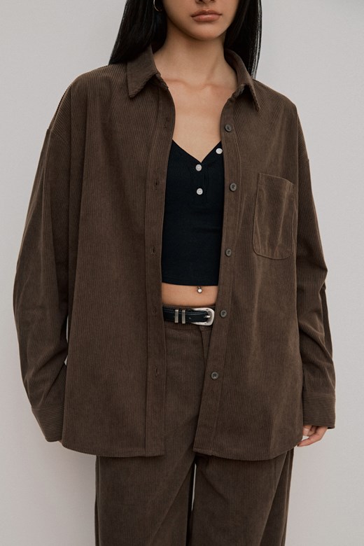 鬆弛感燈芯絨襯衫外套