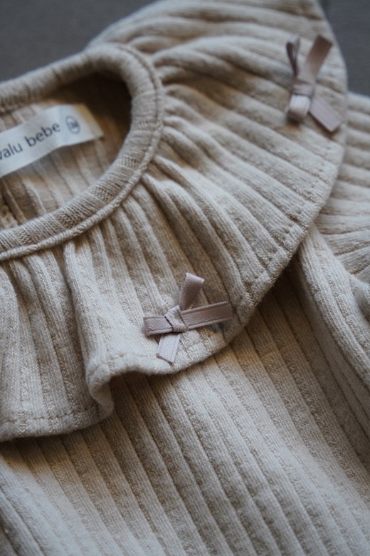 小蝴蝶結荷葉領針織上衣 (KIDS)