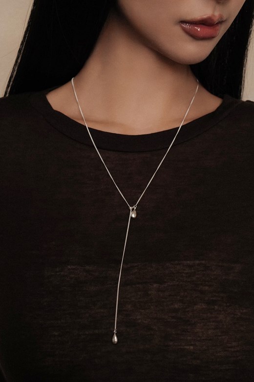 Pure Dew 925 Silver 純銀雙水滴長項鍊