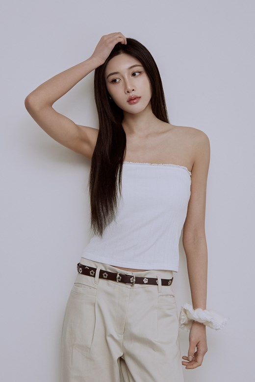 蕾絲邊緹花平口BRA TOP