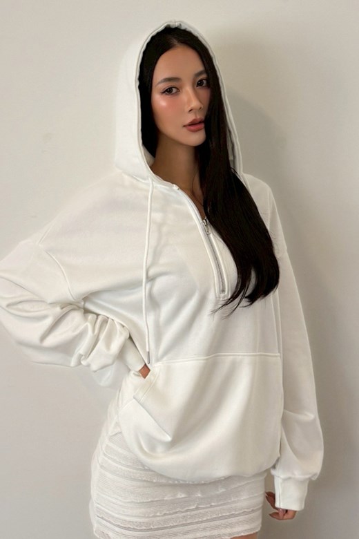 Unisex半拉鍊連帽抽繩衛衣