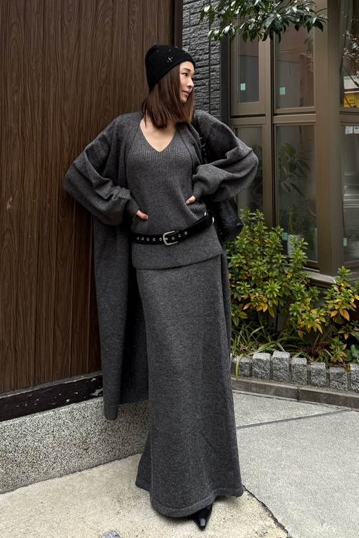 綿羊毛針織長裙