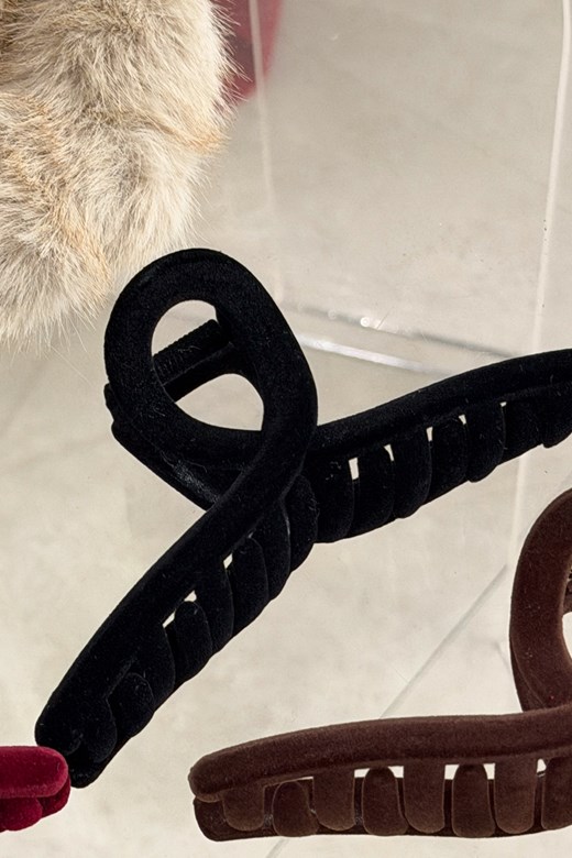 霧感毛絨髮抓夾