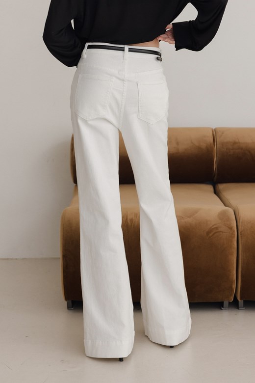 修身長腿喇叭牛仔長褲