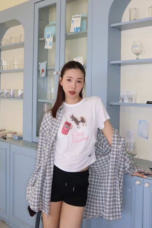 輕透感格紋襯衫