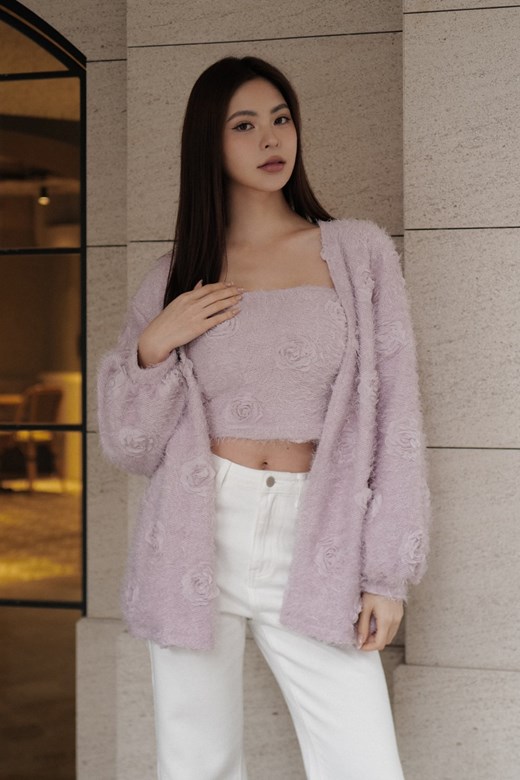 浪漫氣息玫瑰開襟外套