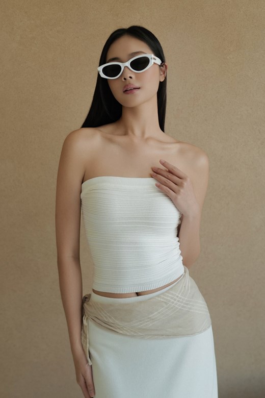 立體織紋冰絲平口背心