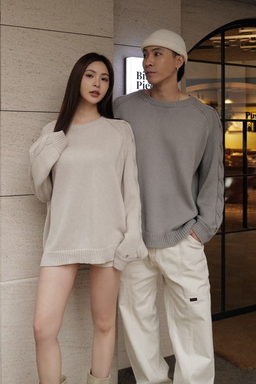 寬鬆麻花針織毛衣