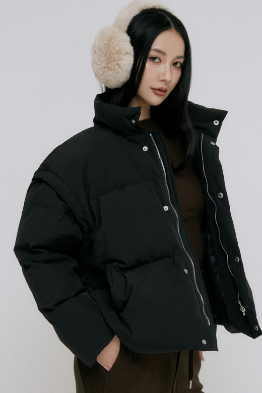 2WAY可拆袖立領羽絨外套