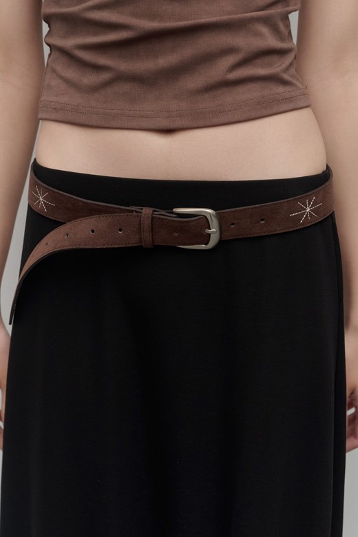 星芒刺繡復古皮帶