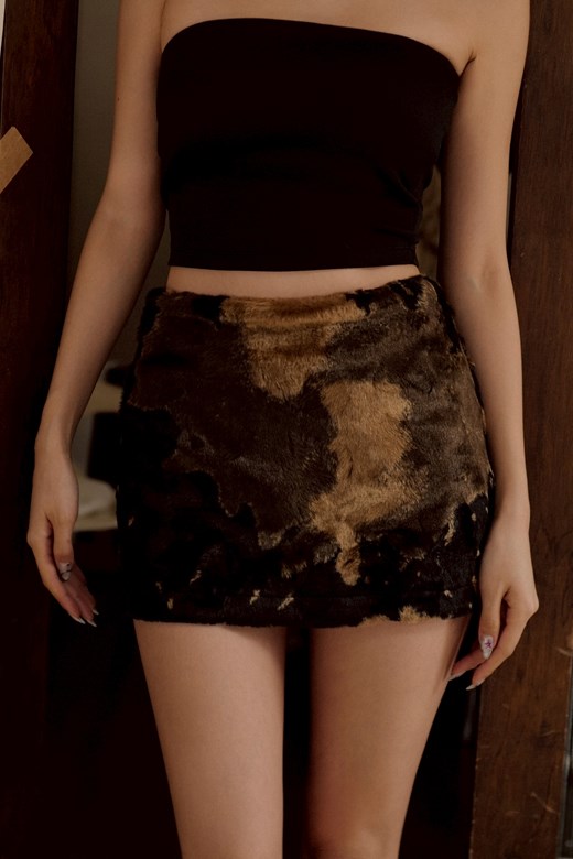 乳牛紋毛毛短裙