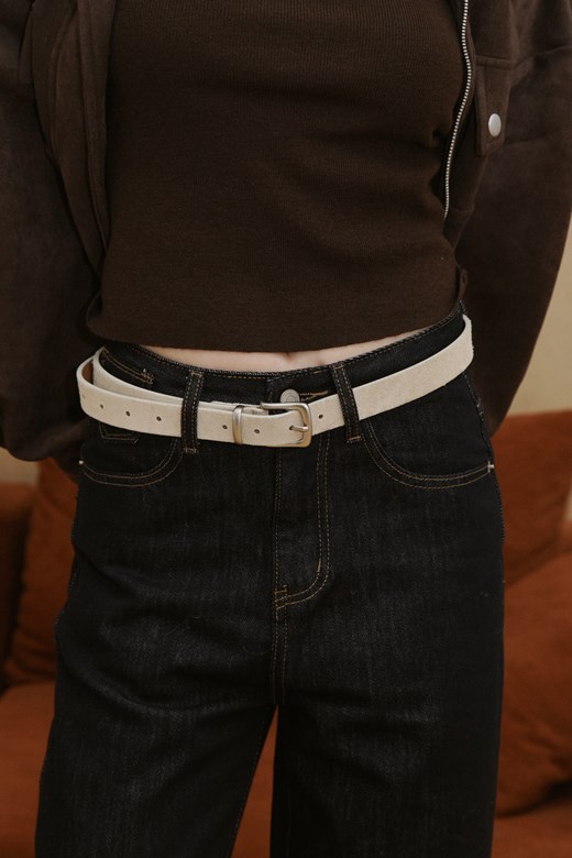 磨砂麂皮休閒方扣皮帶