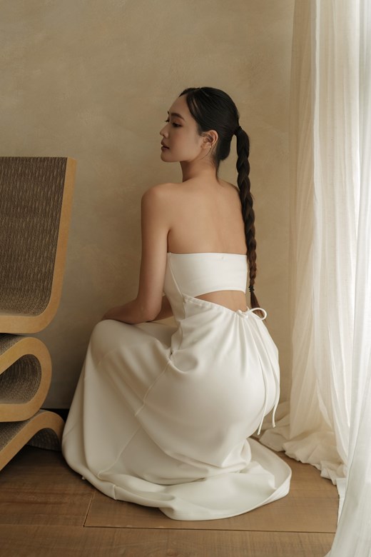 輕柔棉美背綁帶BRA TOP長洋裝