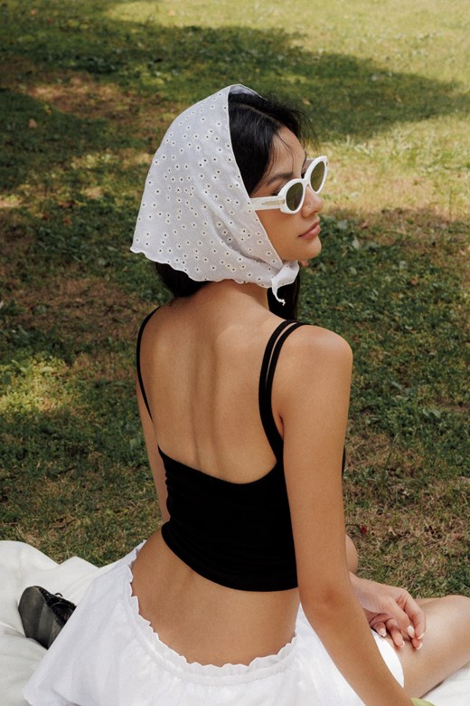 雙肩帶側抓皺BRA TOP