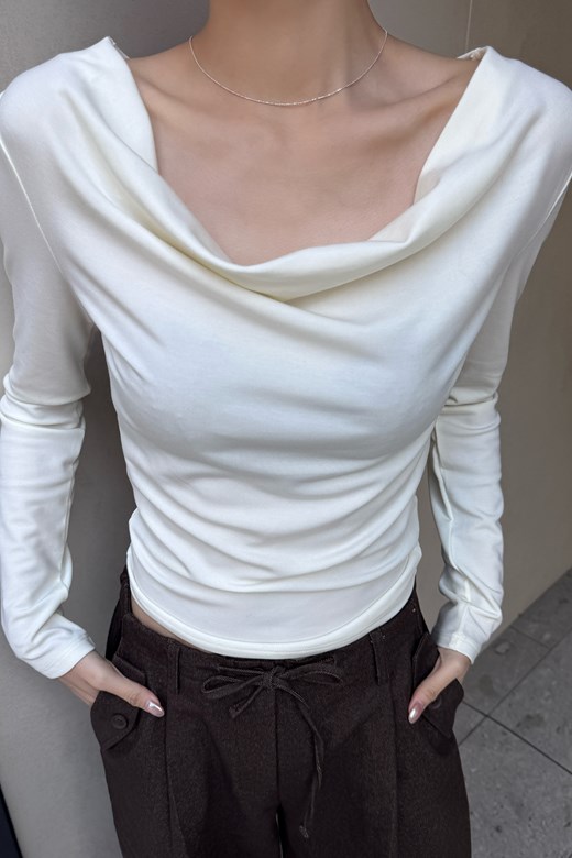 天絲羊毛垂領上衣