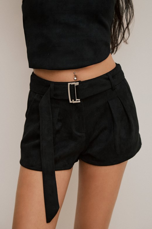 造型麂皮腰帶短褲