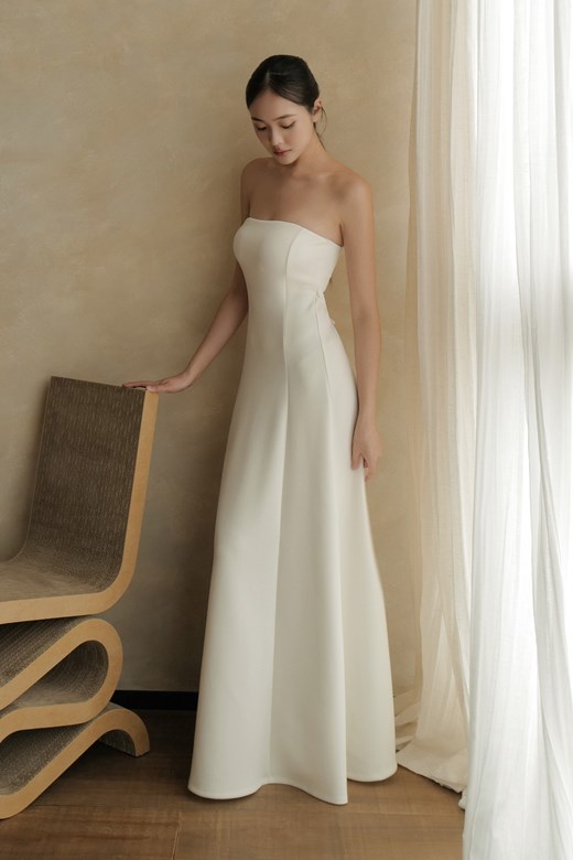 輕柔棉美背綁帶BRA TOP長洋裝