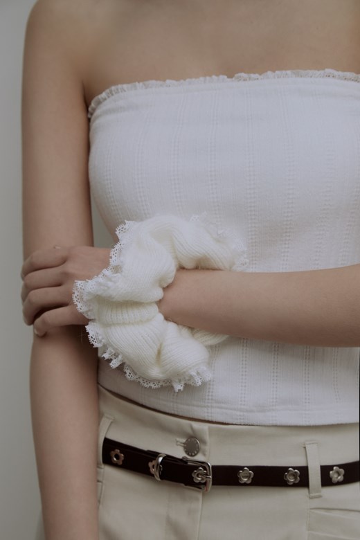 針織絨毛蕾絲大腸圈