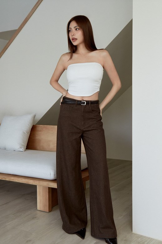 質感剪裁斜紋長褲